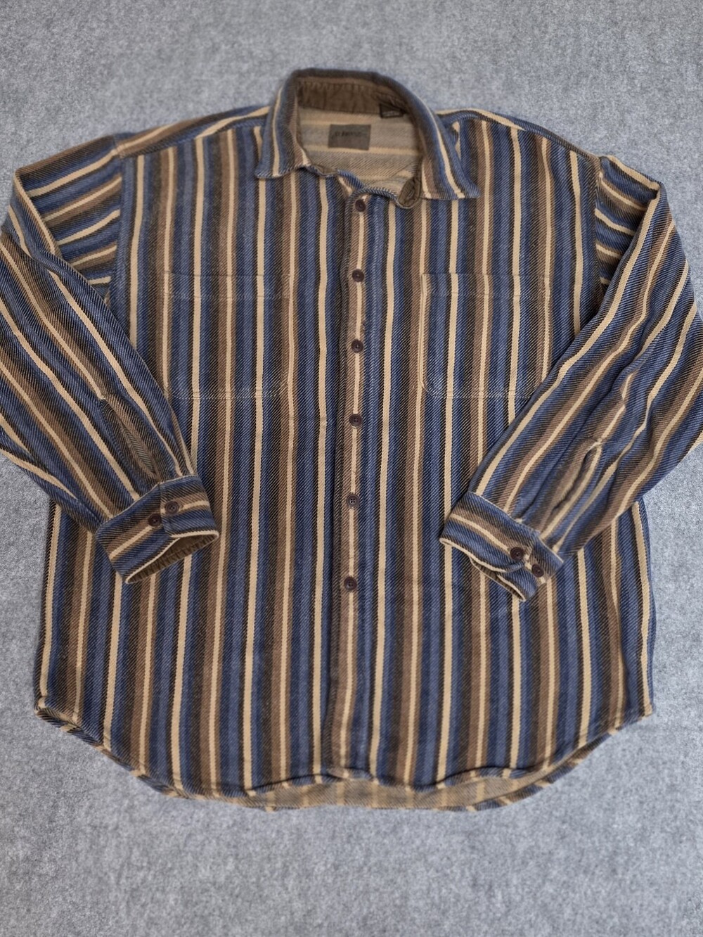 St. John’s Bay Men’s Heavy Striped Flannel Shirt Large